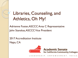 Libraries, Counseling and Athletics, Oh My!
