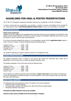 speaker briefing notes - 5th MR in RT Symposium