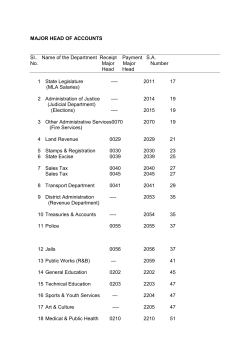 Head of Accounts, Sub Accounts