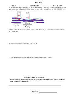 Flow P1,v1 P2,v2