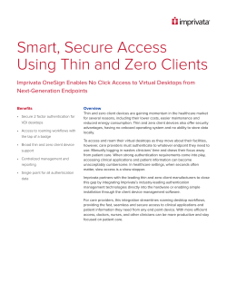 Smart, Secure Access Using Thin and Zero Clients