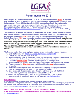 Please note that as of today the GAA has confirmed that the