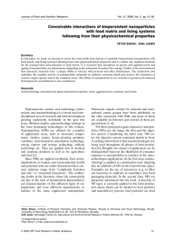 Conceivable interactions of biopersistent nanoparticles with food