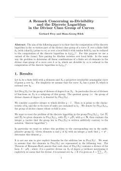 A Remark Concerning m-Divisibility and the Discrete Logarithm in