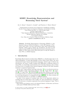 KRRT: Knowledge Representation and Reasoning