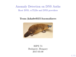 Anomaly Detection on DNS Auths - Root DNS, ccTLDs