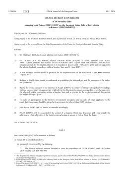 COUNCIL DECISION - European Memoranda