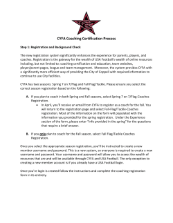 CYFA Coaching Certification Process