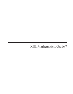 Mathematics - Massachusetts Department of Elementary and