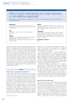 Effect of early intervention on 5-year outcome in non
