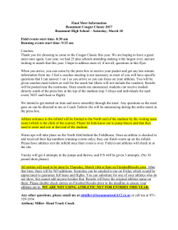 Final Meet Information Beaumont Cougar Classic