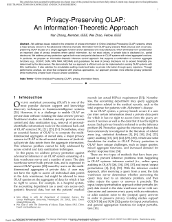 Privacy-Preserving OLAP: An Information