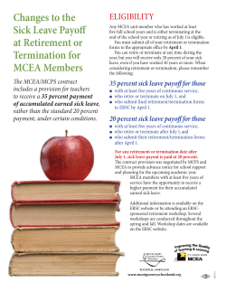 MCEA sick leave payoff