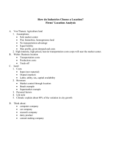 How do Industries Choose a Location? Firms` Location Analysis