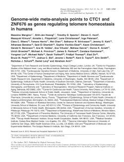Genome-wide meta-analysis points to CTC1 and ZNF676 as genes