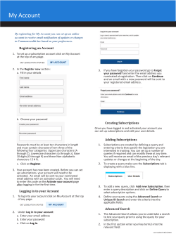 My Account - Federal Register of Legislation