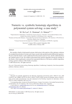 Numeric vs. symbolic homotopy algorithms in polynomial system