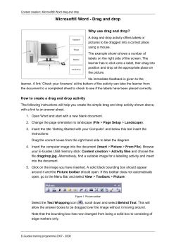 Microsoft&reg; Word &ndash; Drag and drop