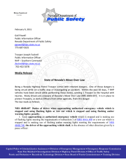 Media Release State of Nevada`s Move Over Law