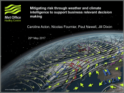 Mitigating Risk Through Weather and Climate Intelligence
