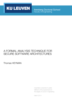 A formal analysis technique for secure software architectures