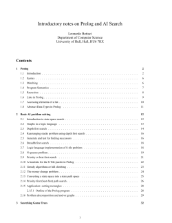 Introductory notes on Prolog and AI Search