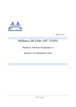 Mellanox IB-Verbs API (VAPI)
