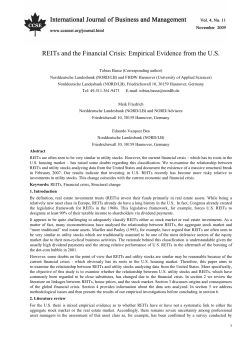 REITs and the Financial Crisis: Empirical Evidence from the U.S.