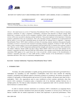 REVIEW ON “EXPECTANCY DISCONFIRMATION THEORY” (EDT