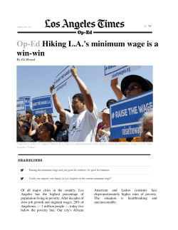 Op-Ed Hiking LA`s minimum wage is a win-win