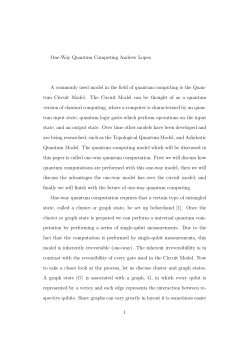 One-way Quantum Computation