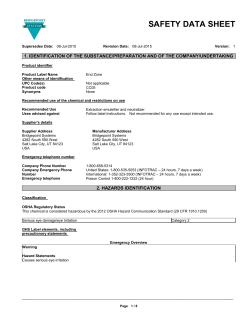 safety data sheet - Bridgepoint Systems