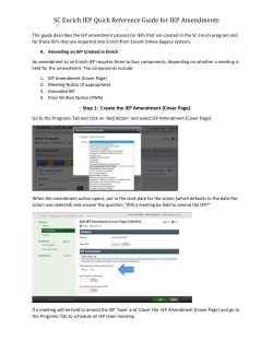 SC Enrich IEP Quick Reference Guide for
