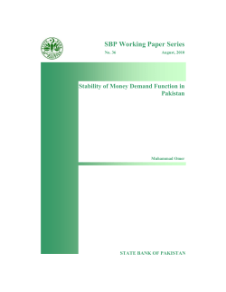 Stability of Money Demand Function in Pakistan