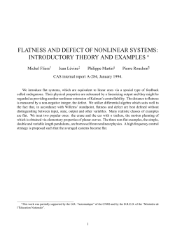 flatness and defect of nonlinear systems: introductory theory