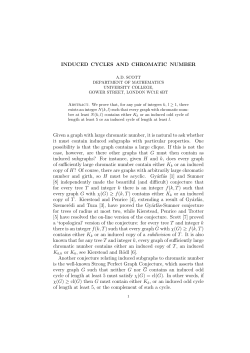 INDUCED CYCLES AND CHROMATIC NUMBER Given a graph