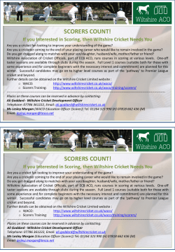 SCORERS COUNT! If you Interested in Scoring