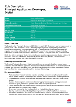 Role Description re Principal Application - File Uploader