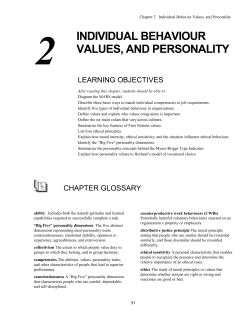 Individual Behaviour, Values and Personality - McGraw
