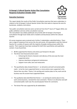 Cultural Quarter action plan consultation report