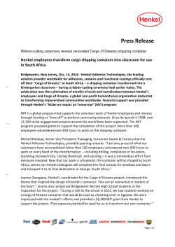 Cargo of Dreams - Henkel North America