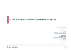 Appendix Z - VFM : Record of Risk Assumptions