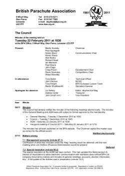 The Council - British Parachute Association