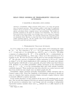 Mean field models of probabilistic cellular automata