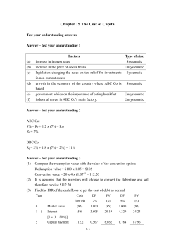 Chapter 13 The Cost of Capital