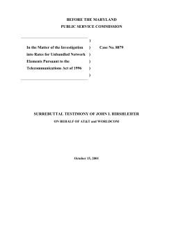 att public surrebuttal testimony hirshleifer 8879 101501_v1
