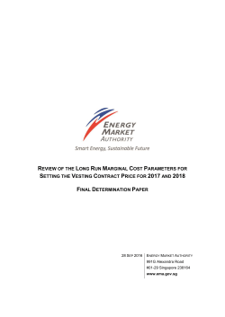 review of the long run marginal cost parameters for setting the