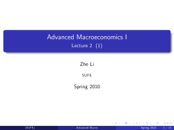 Advanced Macroeconomics I