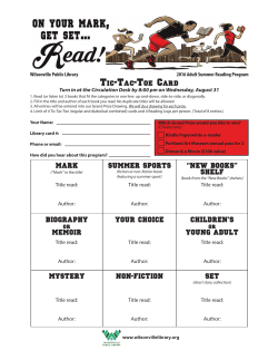 2016 ASRP tictactoe - Wilsonville Public Library, OR