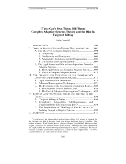 If You Can`t Beat Them, Kill Them: Complex Adaptive Systems